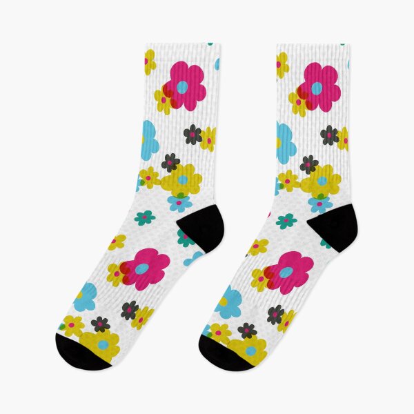 Item preview, Retro Colorful Simple Spring Flowers Pattern designed and sold by Farissa Designs.