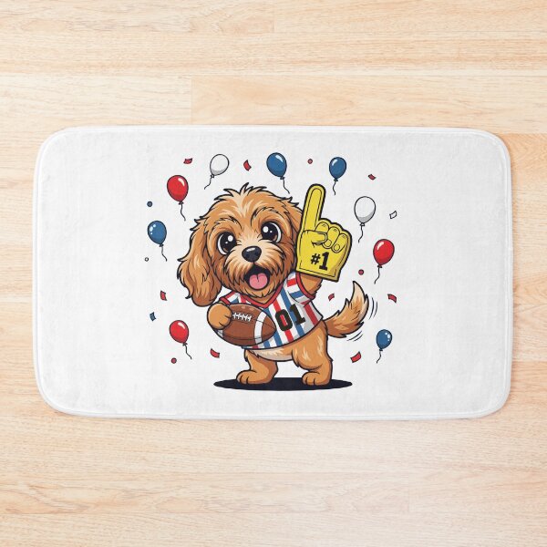 Item preview, Game Day Cockapoo Puppy – Cute Football Dog Fan designed and sold by The Real Life Symphony.