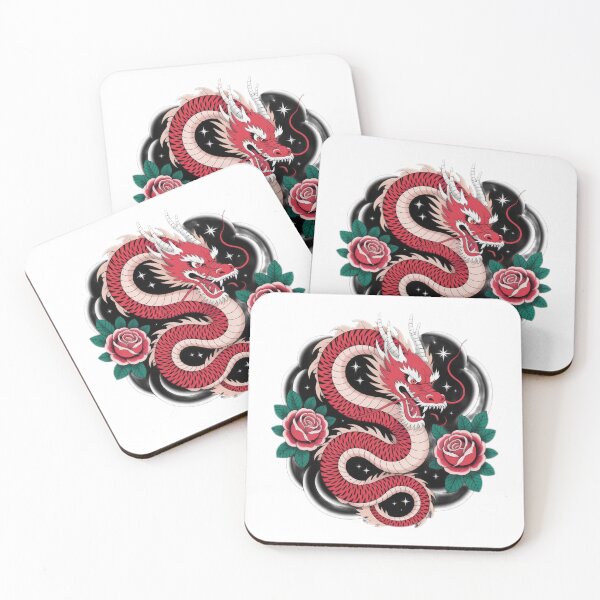 Item preview, red Chinese dragon with red roses flowers ,Legendary Animals,dragon art,Legendary dragon designed and sold by Expressions-Sel.