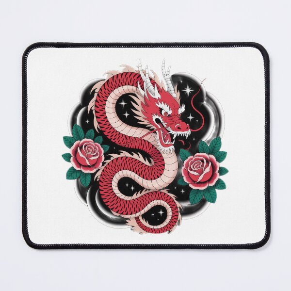Item preview, red Chinese dragon with red roses flowers ,Legendary Animals,dragon art,Legendary dragon designed and sold by Expressions-Sel.
