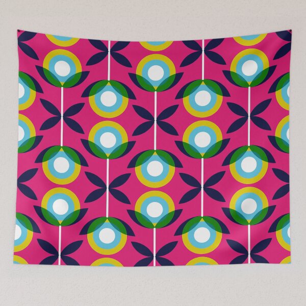 Item preview, Retro Abstract Shapes Floral Pattern designed and sold by Farissa Designs.