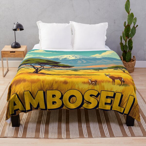Item preview, Amboseli National Park: Vintage-Style Painterly Travel Poster designed and sold by LSVart.