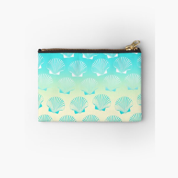 Item preview, Gradient aqua blue and yellow seashell pattern designed and sold by NaughtyCat.