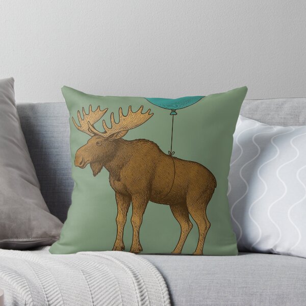 Item preview, Moose with Balloon – Whimsical Animal Illustration designed and sold by TringTringCards.