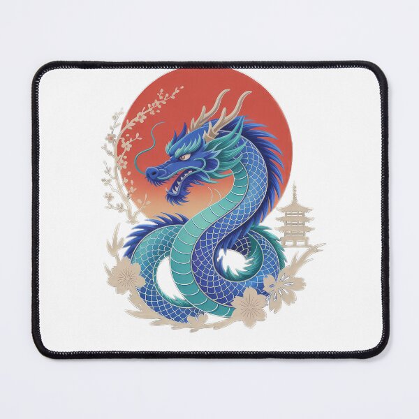 Item preview, blue Chinese dragon with sun ,Legendary Animals,dragon art,Legendary dragon designed and sold by Expressions-Sel.