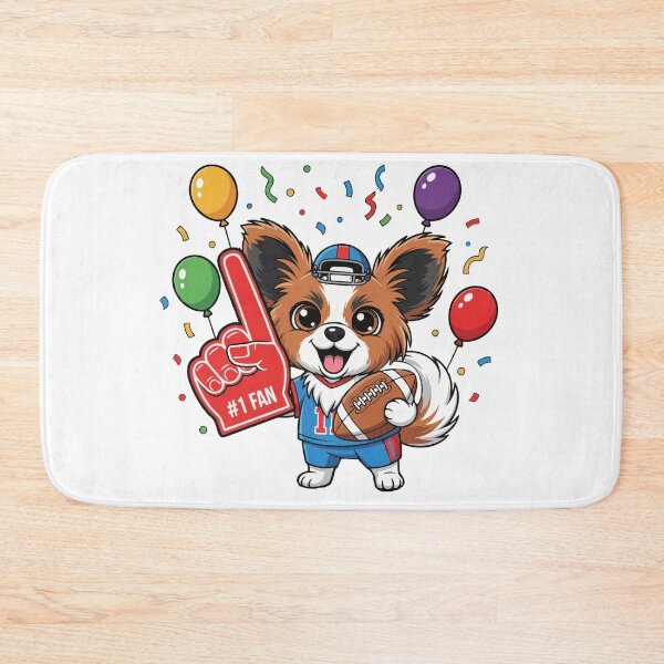 Item preview, Game Day Papillon Puppy – Cute Football Dog Fan designed and sold by The Real Life Symphony.