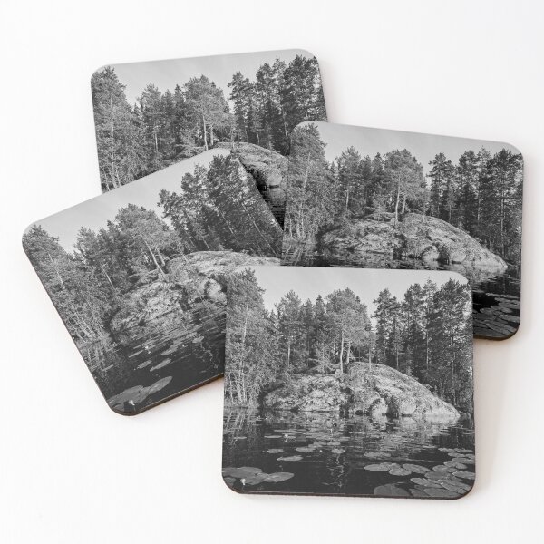 Item preview, The Rock and the yellow water-lilies. bw designed and sold by Jouko Lehto Photography.