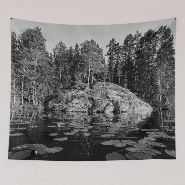 Item preview, The Rock and the yellow water-lilies. bw designed and sold by Jouko Lehto Photography.