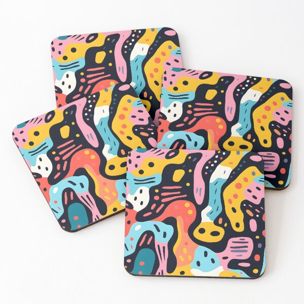 Item preview, Abstract colourful doodle seamless patterns designed and sold by weirdcorner.