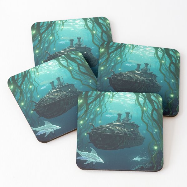 Item preview, Steampunk Vessel in the Luminous Algae Forest designed and sold by DreamistStore.