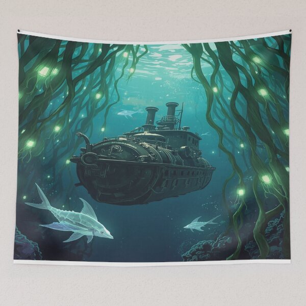 Item preview, Steampunk Vessel in the Luminous Algae Forest designed and sold by DreamistStore.
