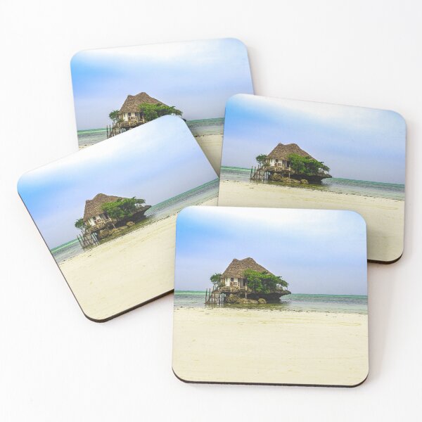 Item preview, The Rock restaurant Zanzibar ocean view photography print designed and sold by Amanda's Factory.