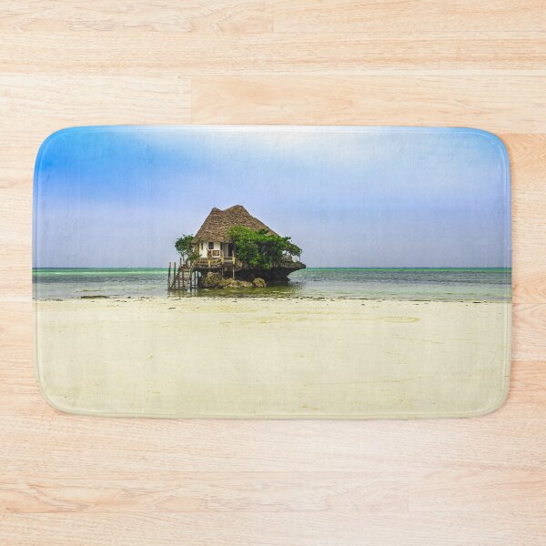 Item preview, The Rock restaurant Zanzibar ocean view photography print designed and sold by Amanda's Factory.