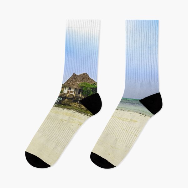 Item preview, The Rock restaurant Zanzibar ocean view photography print designed and sold by Amanda's Factory.