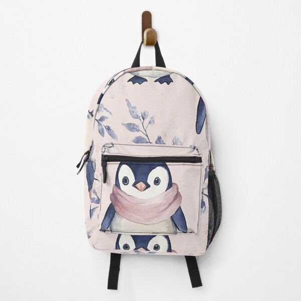 Item preview, Blue Pink Winter Penguins Watercolor All Over designed and sold by Feeling Artsy.