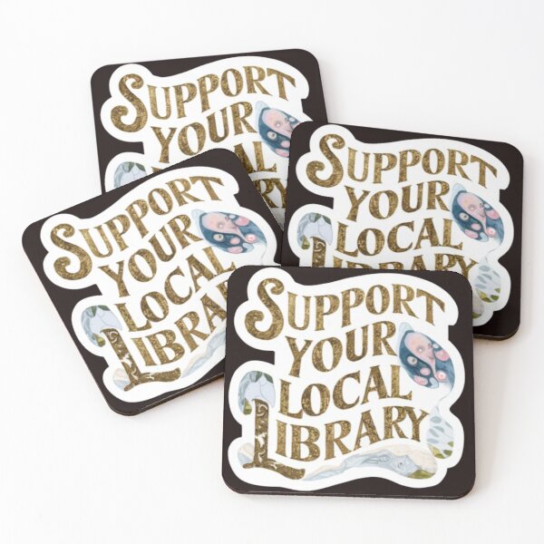 Item preview, Support Your Local Library Books Reading Librarian Board Draw Golden Yellew Color 001 designed and sold by sadedream.