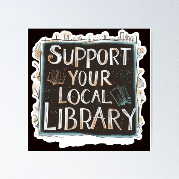 Item preview, Support Your Local Library Books Reading Librarian Kids Board Draw 005 designed and sold by sadedream.