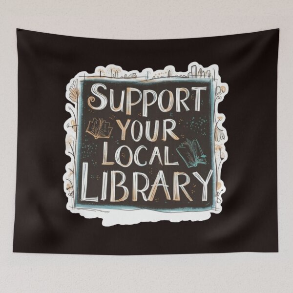 Item preview, Support Your Local Library Books Reading Librarian Kids Board Draw 005 designed and sold by sadedream.