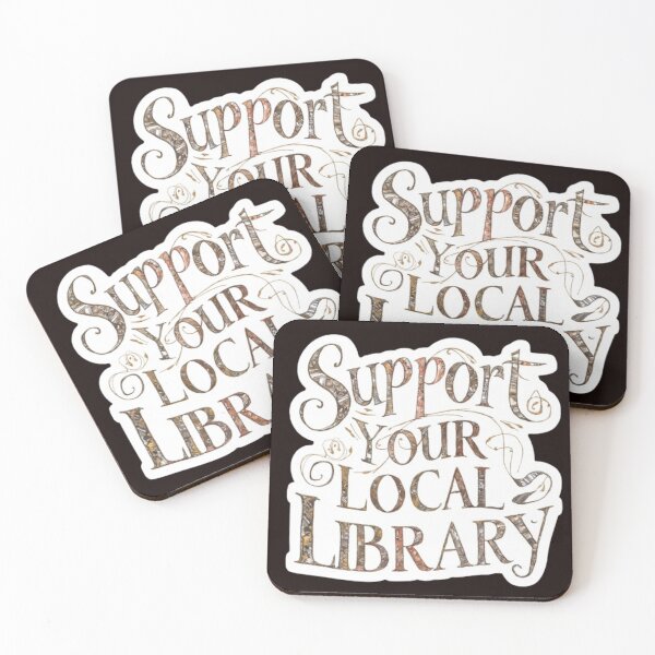 Item preview, Support Your Local Library Books Reading Librarian Board Draw Golden Color 006 designed and sold by sadedream.