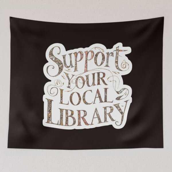 Item preview, Support Your Local Library Books Reading Librarian Board Draw Golden Color 006 designed and sold by sadedream.