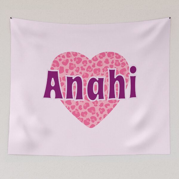 Item preview, Anahi Name Pink Leopard Heart  designed and sold by Jeallan Designs.