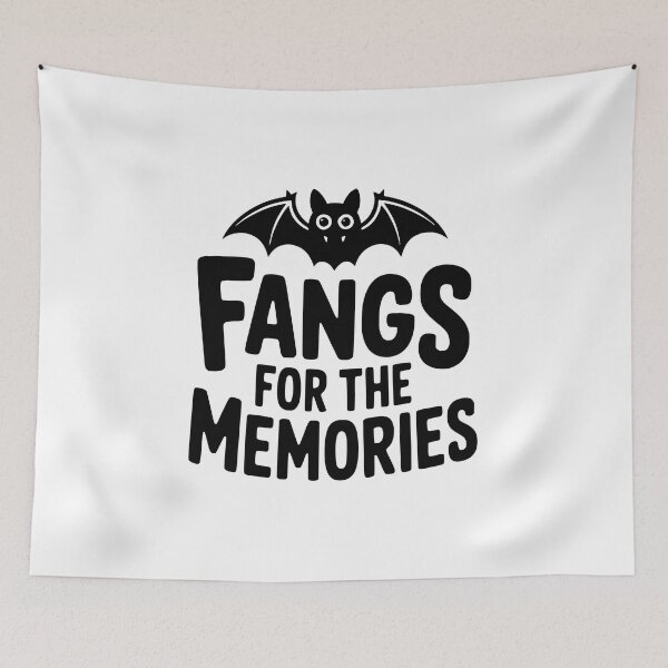 Item preview, Fangs For The Memories! Cute Halloween Bat Pun designed and sold by PMCreative.