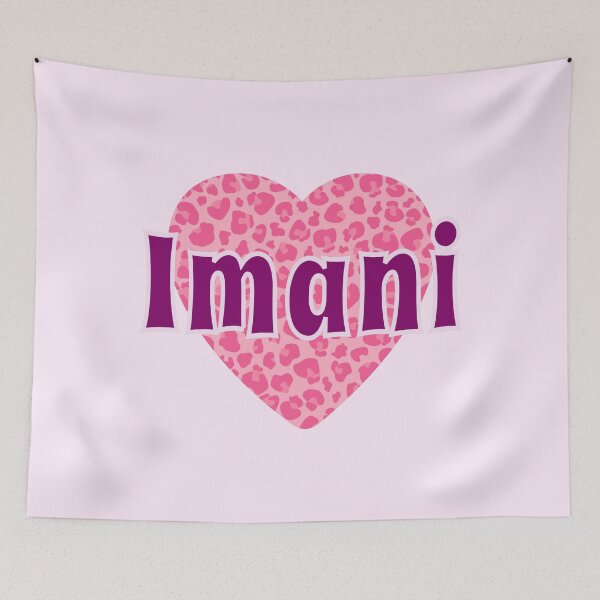 Item preview, Imani Name Pink Leopard Heart  designed and sold by Jeallan Designs.