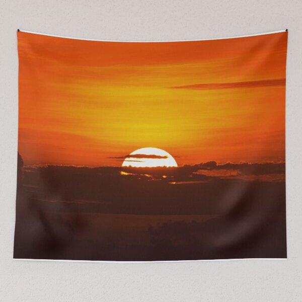 Item preview, Zanzibar fiery sunset tropical sky photography print designed and sold by Amanda's Factory.