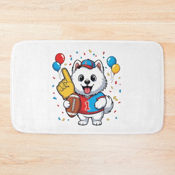 Item preview, Game Day Samoyed Puppy – Cute Football Dog Fan designed and sold by The Real Life Symphony.