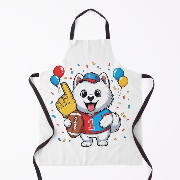 Item preview, Game Day Samoyed Puppy – Cute Football Dog Fan designed and sold by The Real Life Symphony.