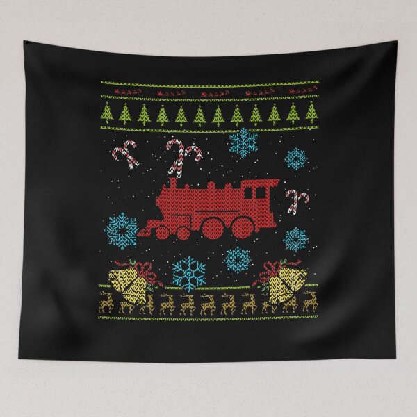 Item preview, HO Scale Train Christmas Ugly Sweater Toy Train Shirt designed and sold by shoppzee.