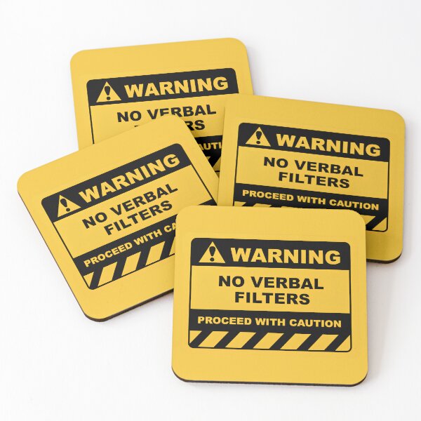 Item preview, Funny Warning Sign – No Verbal Filters Design designed and sold by dead inside illustrations.