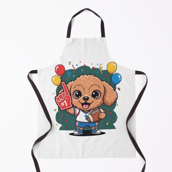 Item preview, Game Day Teacup Poodle Puppy – Cute Football Dog Fan designed and sold by The Real Life Symphony.