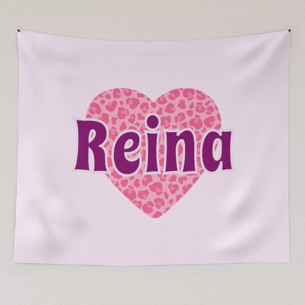 Item preview, Reina Name Pink Leopard Heart  designed and sold by Jeallan Designs.