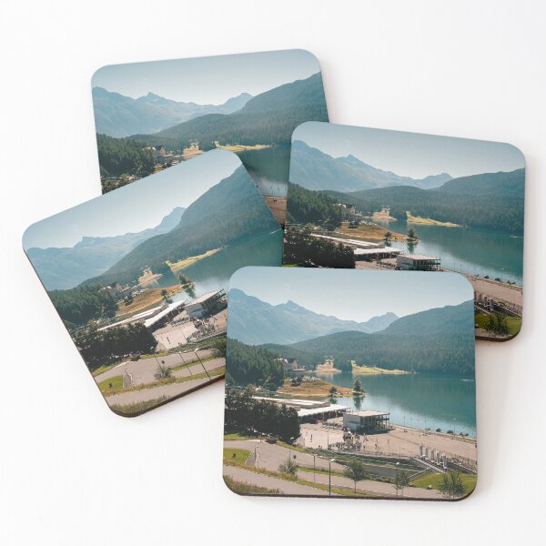 Item preview, Panoramic vista of St Moritz lake and Engadin mountains from luxury resort village designed and sold by svanaerschot.