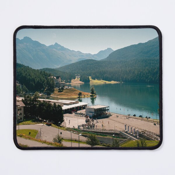 Item preview, Panoramic vista of St Moritz lake and Engadin mountains from luxury resort village designed and sold by svanaerschot.