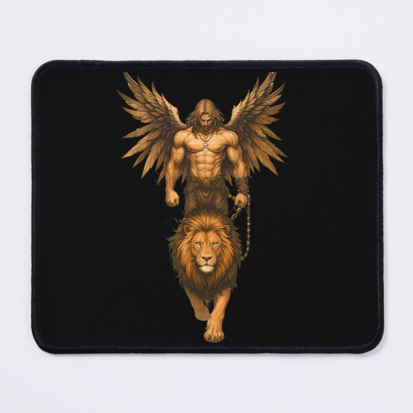 Item preview, Angel Warrior with Lion Guardian Artwork designed and sold by PalleteBay.