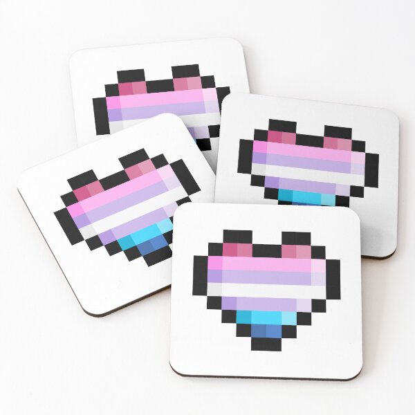 Item preview, Pixel Pride Flag Bigender Heart designed and sold by HarveyHandcraftsandDesigns.