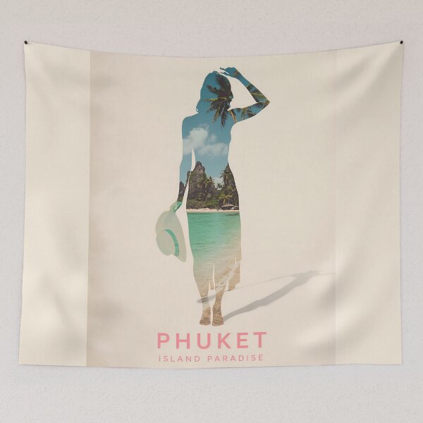 Item preview, Phuket Vintage Travel Poster – Tropical Beaches & Island Escape designed and sold by Ceemko's Vintage Corner.