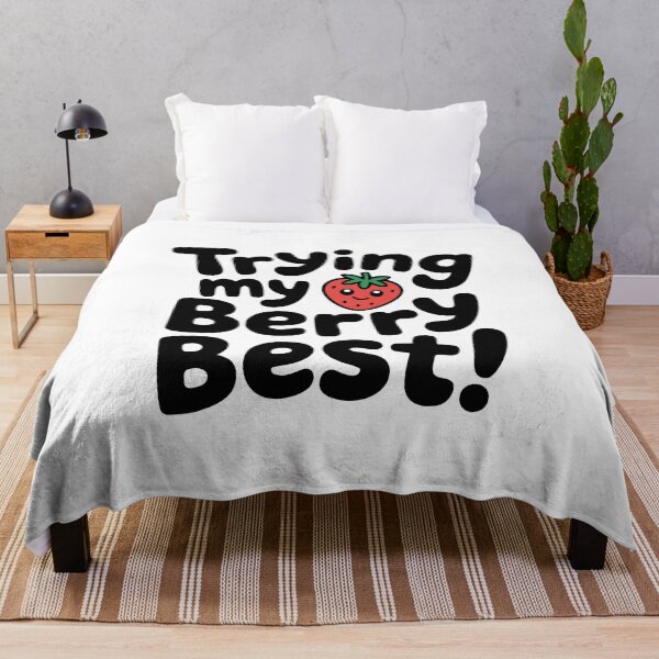 Item preview, Trying My Berry Best! Cute Strawberry Pun designed and sold by PMCreative.
