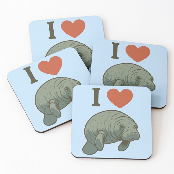 Item preview, I Love Manatees – manatee motif designed and sold by Print-Zoo.