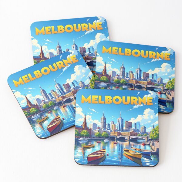 Item preview, Melbourne, Australia: Vintage-Style Painterly Travel Poster designed and sold by LSVart.