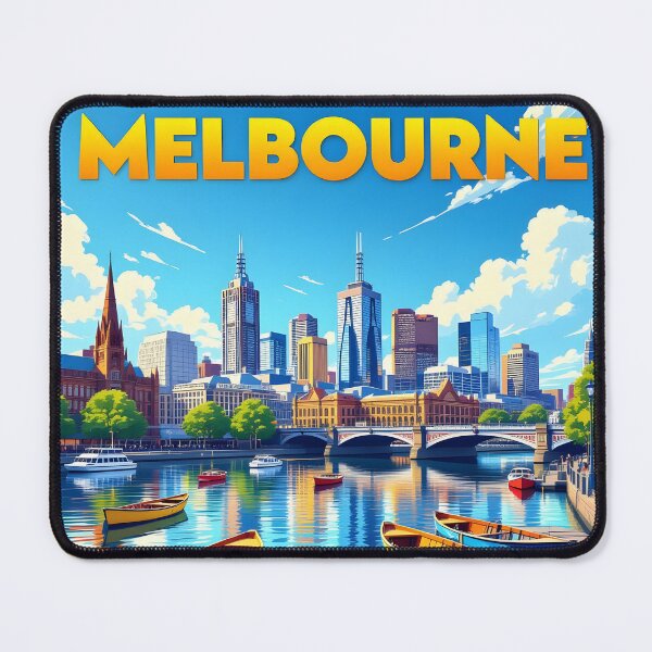 Item preview, Melbourne, Australia: Vintage-Style Painterly Travel Poster designed and sold by LSVart.