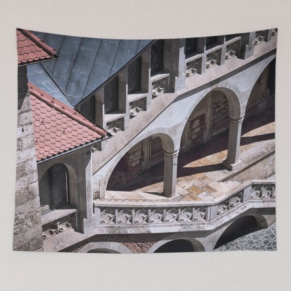 Item preview, Corvin Castle Staircase – Gothic Courtyard Architecture Romania designed and sold by RastislavS.
