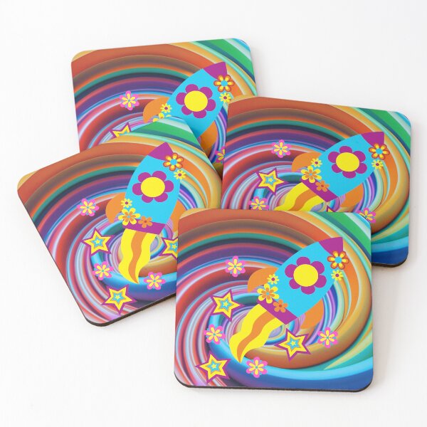 Item preview, Groovy Psychedelic Rocket 70s designed and sold by DonneeCreations.