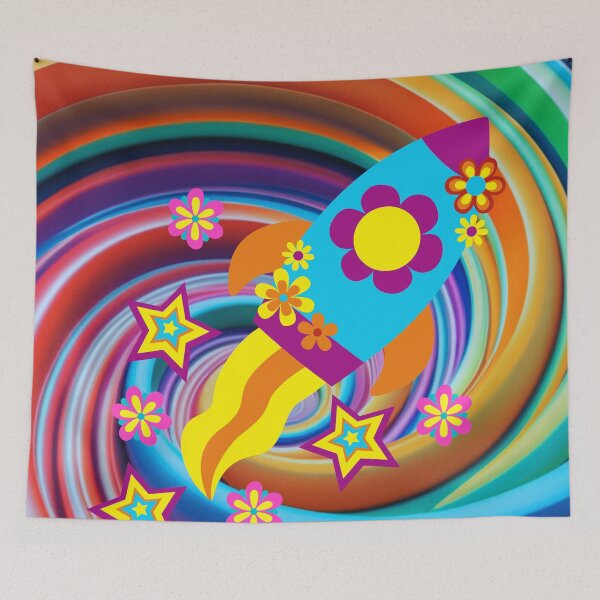 Item preview, Groovy Psychedelic Rocket 70s designed and sold by DonneeCreations.
