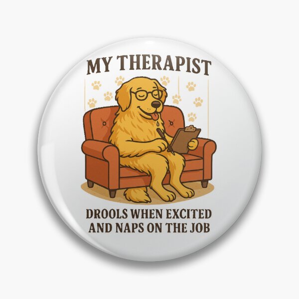 Item preview, “My Therapist Drools” Golden Retriever  designed and sold by NikkisTees.