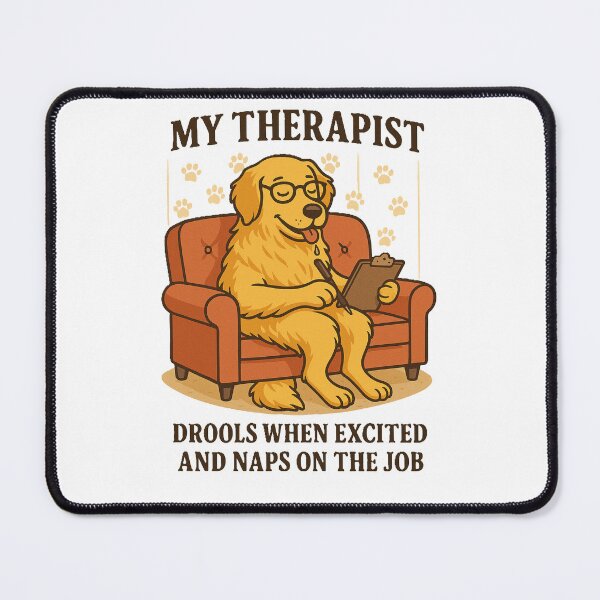 Item preview, “My Therapist Drools” Golden Retriever designed and sold by NikkisTees.