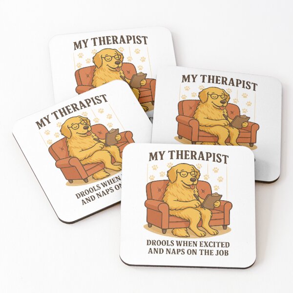 Item preview, “My Therapist Drools” Golden Retriever  designed and sold by NikkisTees.