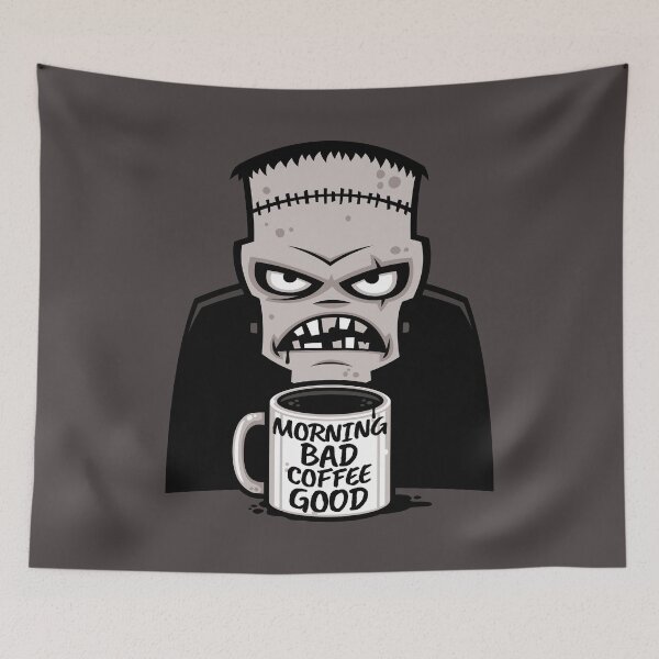 Item preview, Morning Bad Coffee Good Reanimated Monster designed and sold by fizzgig.
